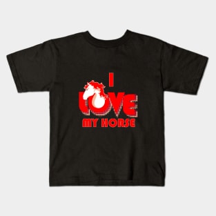 I love my horse cool retro design Kids T-Shirt